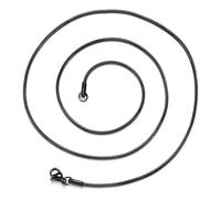 OAKKY Hombres Mujeres Acero Inoxidable Rock Hip Hop Apilable Redondo Cadena Serpiente Huesos Collar 1mm-6mm Plata/Oro/Negro/Rosa Oro Joyería Negro 2.5mm 60cm