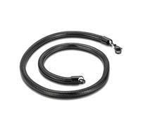 OAKKY Hombres Mujeres Acero Inoxidable Rock Hip Hop Apilable Redondo Cadena Serpiente Huesos Collar 1mm-6mm Plata/Oro/Negro/Rosa Oro Joyería Negro 6mm 55cm