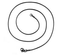 OAKKY Hombres Mujeres Acero Inoxidable Rock Hip Hop Apilable Redondo Cadena Serpiente Huesos Collar 1mm-6mm Plata/Oro/Negro/Rosa Oro Joyería Negro 2mm 50cm