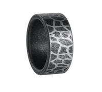 OAKKY Joyería Acero Inoxidable Minimalista Agrietado Anillo Hombre Personalidad Hip Hop Retro 10MM Graduación Matrimonio Anillo Plata Antigua Talla 22