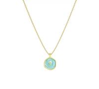 OAKKY Joyería Unisex Acero Inoxidable Cruz Personalidad Retro Nuevo Geométrica Forma Collares Boda Cumpleaños Azul Claro