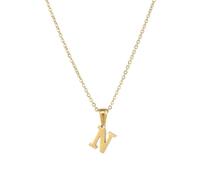 OAKKY Mujer Acero Inoxidable Colgante de Collar con Inicial de Letra A-Z de Alfabeto Minimalista Pequeño Joyería Chapada en Oro N