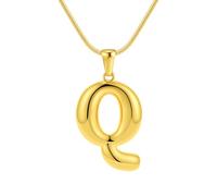 OAKKY Mujer Acero Inoxidable Collar de Burbujas con Letras Iniciales de 26 Iniciales de Moda Colgante Cadena de Gargantilla de Serpiente Redonda Q