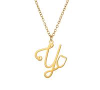 OAKKY Mujer Acero Inoxidable Personalizado Hip Hop Lite Versión Estetoscopio en Forma Simple Inicial 26 Letras del Alfabeto Collar Colgante Colgante Y