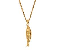 OAKKY Mujeres Acero Inoxidable Oro Chapado Creative Koi Fish Colgante Hip Hop Animal Amuleto Collares Oro
