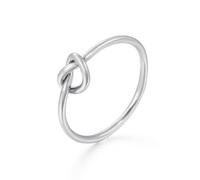 OAKKY Oro Chapado Acero Inoxidable Nudo Amor Anillo Mujer Minimalista Delicado Romántico Promesa Eternidad Banda Plata Talla 12
