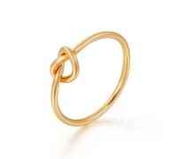 OAKKY Oro Chapado Acero Inoxidable Nudo Amor Anillo Mujer Minimalista Delicado Romántico Promesa Eternidad Banda Oro Talla 17