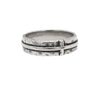 OAKKY Personalidad Vintage Crucifijo con Incrustaciones en Forma de Panal de Abeja Biker Anillo Unisex Acero Inoxidable Estilo Gótico Punk Plata Talla 27