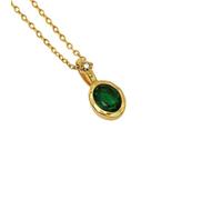OAKKY Piedra Nacimiento Collar Para Mujeres 12 Colores Circonita Cúbica Charm Colgante Acero Inoxidable Cadena Para Cada Mes Significativo Regalo Para Ella Mayo
