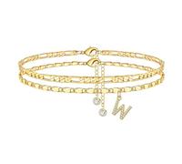 OAKKY Pulsera Dije Inicial Personalizada Para Mujer Dorado W