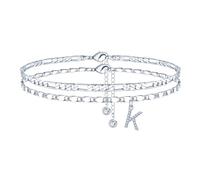 OAKKY Pulsera Dije Inicial Personalizada Para Mujer Plateado K