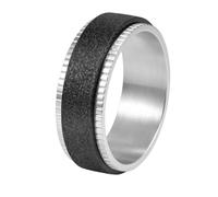 OAKKY Unisex Giratorio Brillante Engranaje Anillo | Acero Inoxidable, Acabado Brillante Texturizado, Marcos Laterales Dentados, Joyas Diarias Minimalistas