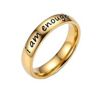OAKKY Unisex Yo Soy Suficiente Anillo Texto Inspirador Oro Talla 25