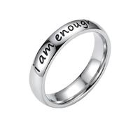 OAKKY Unisex Yo Soy Suficiente Anillo Texto Inspirador Plata Talla 19