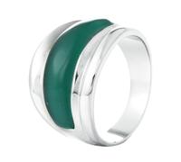 OAKKY Vintage Dominante Creativo 12MM Ópalo Sintético Cuadrado Grueso Formas de Pastel de Piedras Preciosas Anillo de Sello Unisex Acero Inoxidable Verde Plata Talla 11