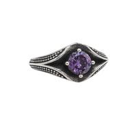 OAKKY Vintage Personalidad Hip Hop Sangriento Ojo Forma 4 Dragón Garra Cristal Incrustación Gema Anillo Sello Hombres de Acero Inoxidable Comodidad Ajuste Púrpura Tamaño 19