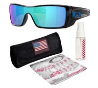 OAKLEY BATWOLF OO9101 - Gafas de sol rectangulares con kit oficial de gafas, Negro pulido, 27 mm