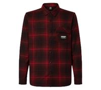 Oakley Camisa tejida para hombre, Cuadros negro/garnacha, Medium
