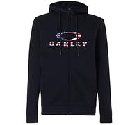 Oakley Full Zip Hoodie Sudadera con Capucha Bark con Cremallera Completa 2.0, Negro (Black/American Flag), X-Small para Hombre