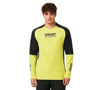 Oakley Jersey II-Piloto de fábrica para MTB LS Camiseta, Negro/Sulphur, M para Hombre