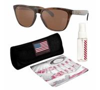 Oakley OO9013 FROGSKINS - Lentes de sol polarizados/no polarizados - Forma cuadrada con kit oficial de gafas, Tortuga marrón mate, 55 mm