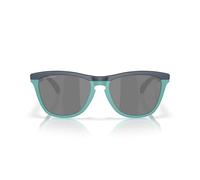 Oakley OO9284A Frogskins Range Low Bridge Fit - Gafas de sol redondas polarizadas, color negro mate y negro Prizm, 55 mm
