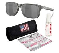 Oakley OO9384 HOLBROOK MIX - Gafas de sol rectangulares polarizadas/no polarizadas con kit oficial de gafas, Woodgrain, 57 mm