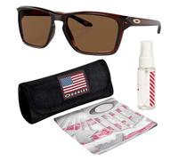 Oakley OO9448 SYLAS - Lentes de sol polarizados/no polarizados - Gafas de sol de forma rectangular con kit oficial de gafas, Rootbeer pulido, 57 mm