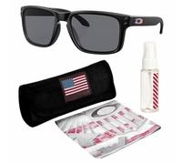 OAKLEY Standard Issue HOLBROOK USA FLAG Collection OO9102 - Gafas de sol cuadradas con kit oficial de gafas, Negro mate, 55 mm