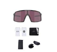 Oakley Sutro OO9406 Shield - Kit de limpieza de lentes de sol y micro bolsa de bandera negra (galaxia oscura/Prizm Road)