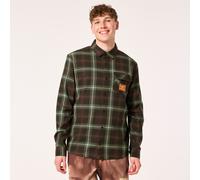 Oakley Tc Skull Flannel Shirt Para Hombre Green,Brown XS