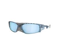 Oakley Unisex Sunglass OO9529 Plantaris SQ - Color del Marco: Piedra caliza transparente mate, Color de la Lente: Prizm Deep Water Polarized