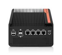 oaknode Mini PC N100 NAS 5 M.2 Nvme Pocket NAS PC pequeña, 4 x 2.5 GbE LAN Mirco computadora de escritorio 2HD 4K @60HZ, router/QNAS/Firewall DDR5 para oficina y negocios (Bareboen, N100)