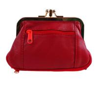 Oakridge Leather Monedero de doble cierre para mujer, Red, Monedero con cierre