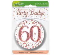 OakTree Insignia holográfica de oro rosa brillante para 60 cumpleaños, 7,6 cm, color (654372)