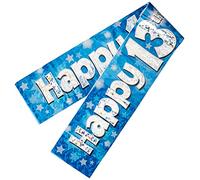 OakTree-Pancarta holográfica de aluminio Happy 13th Birthday, color azul, 2,7 m (624740)