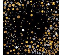 Oaktree Sparkling Fizz Black & Gold 33cm x 33cm 3-ply Napkins 16pcs