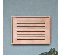 OAKVYNE Caja De Almacenamiento del Enrutador WiFi, Caja De Madera para Enrutador, Gabinetes De Pie Modernos De Dos Niveles, Caja De Red, para Dormitorio Y Sala De Estar.(Natural+White,S)