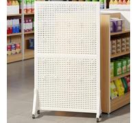 OAKVYNE Expositor de Panel Perforado Alto,Unidad de Estantería Tipo Góndola Versátil,Genérico Expositor de Tablero Perforado,para Vender Accesorios,Collares o Pulseras(White,90 * 120cm)