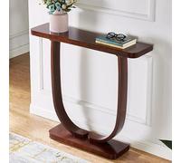 OAKVYNE Mesa Consola Entrada Rústica Moderna De Madera Maciza, Consola Recibidor Estrecha para Pasillo, Sala, Espacios Pequeños, Acabado Espresso(90cm)