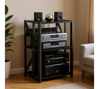 OAKVYNE Mueble HiFi Rack De 2/3 Niveles, Soporte Multimedia AV para Componentes De Audio Y Video, Mueble para Equipo HiFi Móvil para Salón, Oficina Y Home Cinema(Style 3)