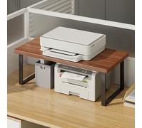 OAKVYNE Soporte Impresora Escritorio, Estante De 2 Niveles con Almacenamiento, Fotocopiadora, Escáner Y Trituradora Pequeña, Diseño Moderno con Estructura De Acero(Brown,40 * 25 * 30cm)