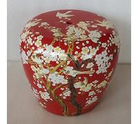 OAKVYNE Taburete Tipo Tambor Chino de Cerámica, Diseño Flores Pájaros, Pequeño Otomano para Salón, Balcón, Jardín(17)
