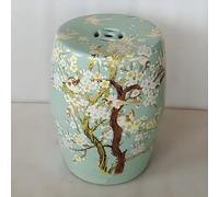 OAKVYNE Taburete Tipo Tambor Chino de Cerámica, Pintado a Mano con Flores y Pájaros, Estilo Chinoiserie para Salón, Dormitorio, Patio(17)