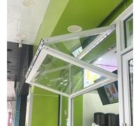 OAKVYNE Ventana De Concesión Blanca con Marco De Aluminio, Abatible Y Deslizante, Ventana Doble Personalizable para Casa Móvil, Cafetería O Quiosco(32x38in/81x96cm)