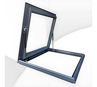 OAKVYNE Ventana De Techo De Aleación De Aluminio con Vidrio Templado De Doble Capa, Claraboya Manual para Tejados Y Áticos, Vidrio Aislante, Tamaño Personalizado, LxA(85x50cm/33.5x19.7in)