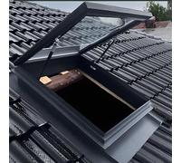 OAKVYNE Ventana de techo de casa, ventana de techo transparente, entrada al ático al aire libre, tragaluz de mano con vidrio templado de doble capa, puerta de iluminación diurna para sótano, cobertizo