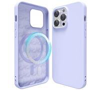 oakxco Funda Magnética para iPhone 13 Pro MAX Silicona, Compatible con Carga Inalámbrica Magsafe, Goma Blanda Ultra Fina, Elegante Slim mag Safe Protección Case, Púrpura Claro