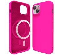 oakxco Funda Magnética para iPhone 15 Silicona, Compatible con Carga Inalámbrica Magsafe, Goma Blanda Ultra Fina, Elegante Slim mag Safe Protección Case, Rosa Fucsia