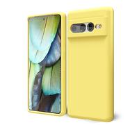oakxco Funda Silicona para Google Pixel 7 Pro, Gel de Goma Suave y Delgada, TPU Liso Mate Color Puro Funda Minimalista, Elegante Ultra Slim Mate Protección Case, Amarillo